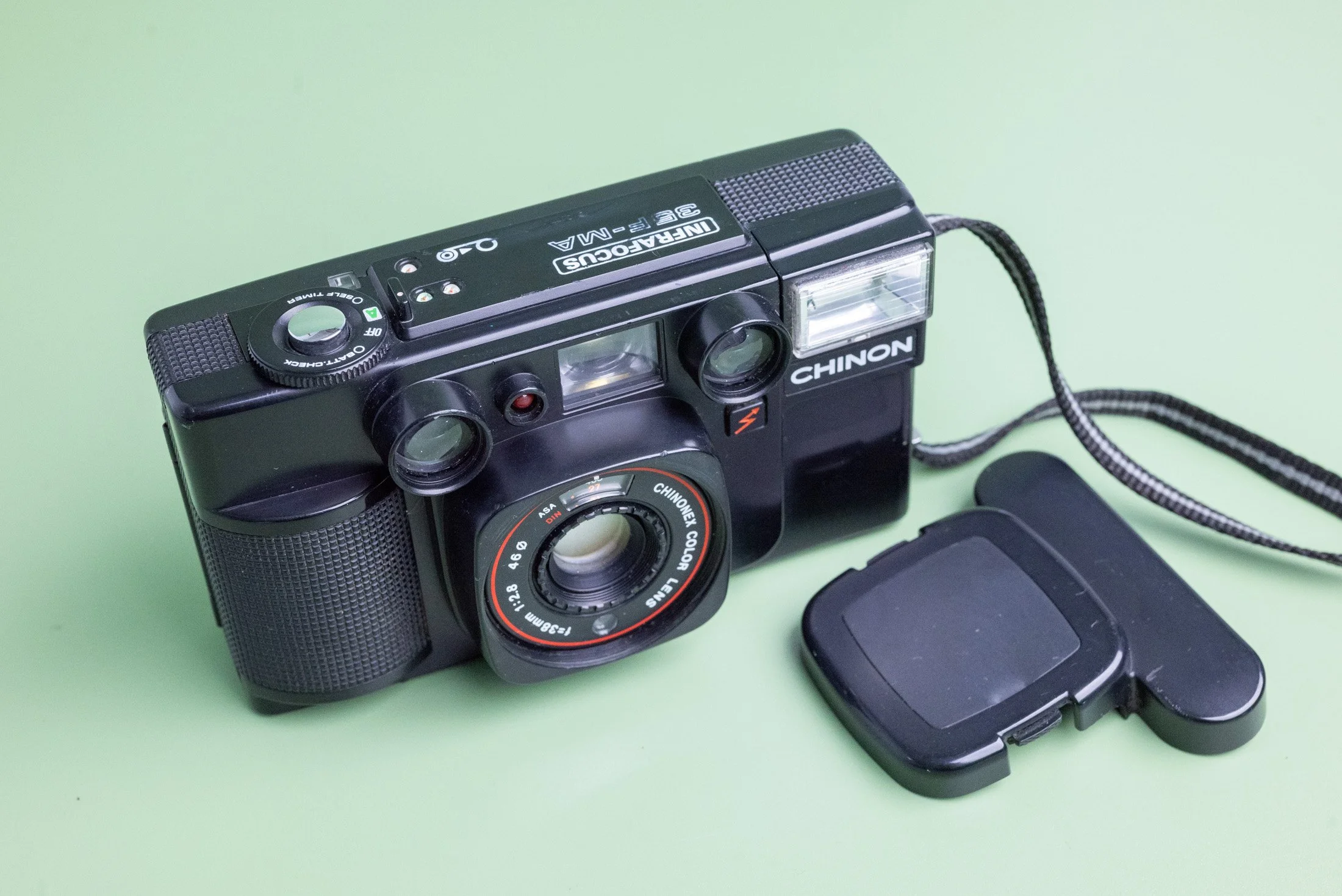 Chinon 35F MA Point and Shoot 35mm Film Camera with Strap and Lens